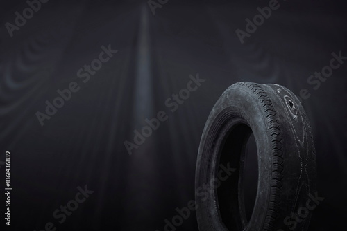 old worn damaged tire
