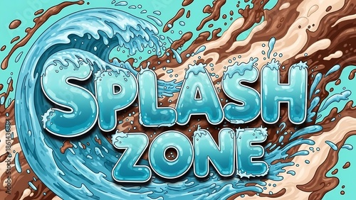 Splash Zone Water Wave Graphic Design.