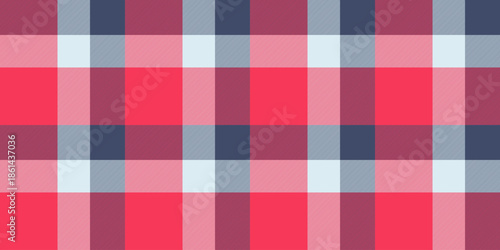 Variety tartan seamless check, sample texture vector fabric. Discount plaid textile pattern background in red and blue colors.