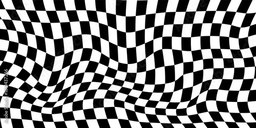 Black and white checkered pattern. Chess pattern. Black and white checkered background. 3D checkered wallpaper. vector illustration