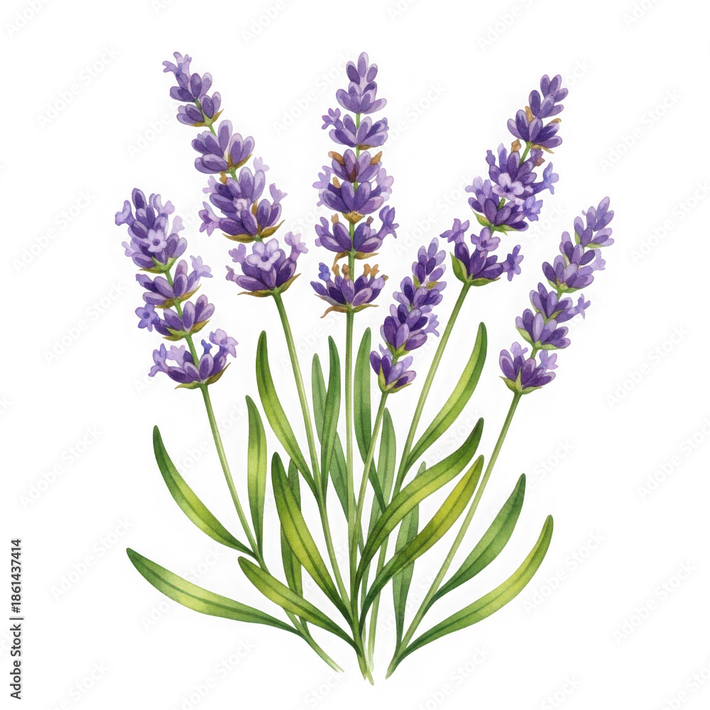 Fototapeta premium Illustration of lavender flowers