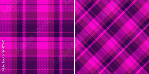 Check pattern tartan of textile plaid fabric with a background texture seamless vector. Set in space colors for stylish gingham patterns for clothing.