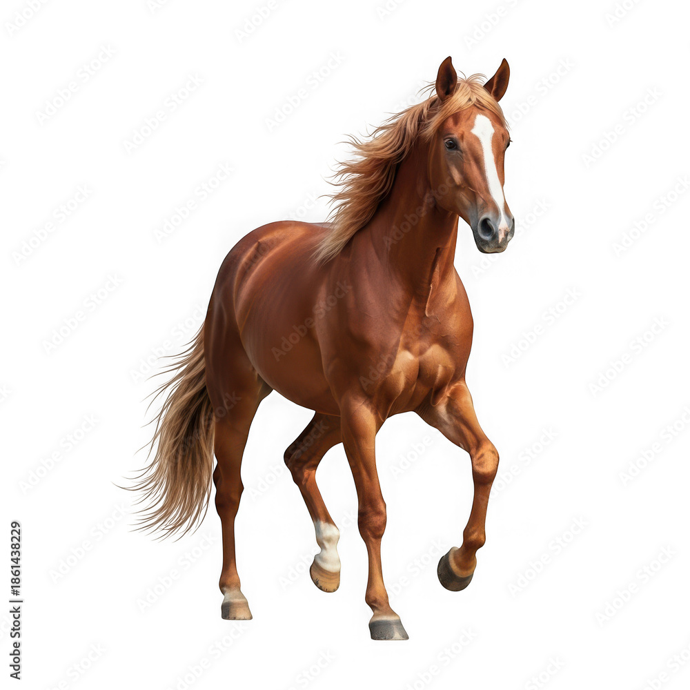 Obraz premium Galloping chestnut horse