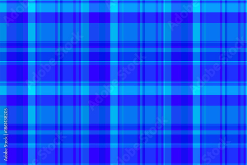 Machinery plaid pattern tartan, multicolored background texture check. Quilted textile vector seamless fabric in bright and blue colors.