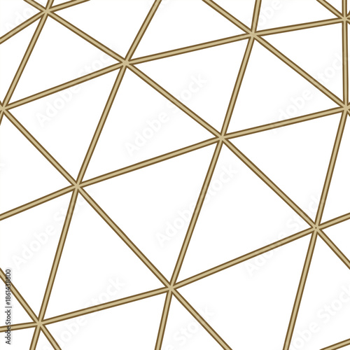 Geometric Pattern of Intersecting Golden Lines on White Background vector illustration