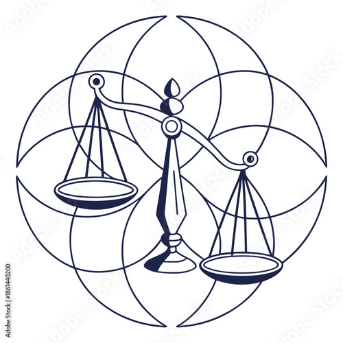 Minimal Abstract Ethical Values Icon Representing Balance
