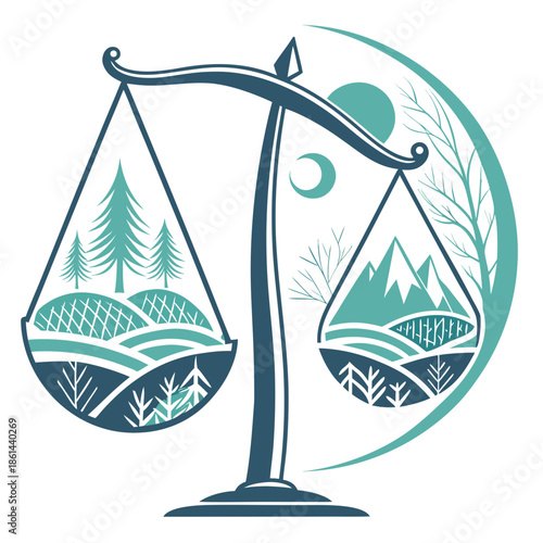 Earth Day Abstract Eco Balance Symbol for Sustainability