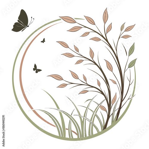 Minimal Eco Renewal Circular Nature Abstract Vector