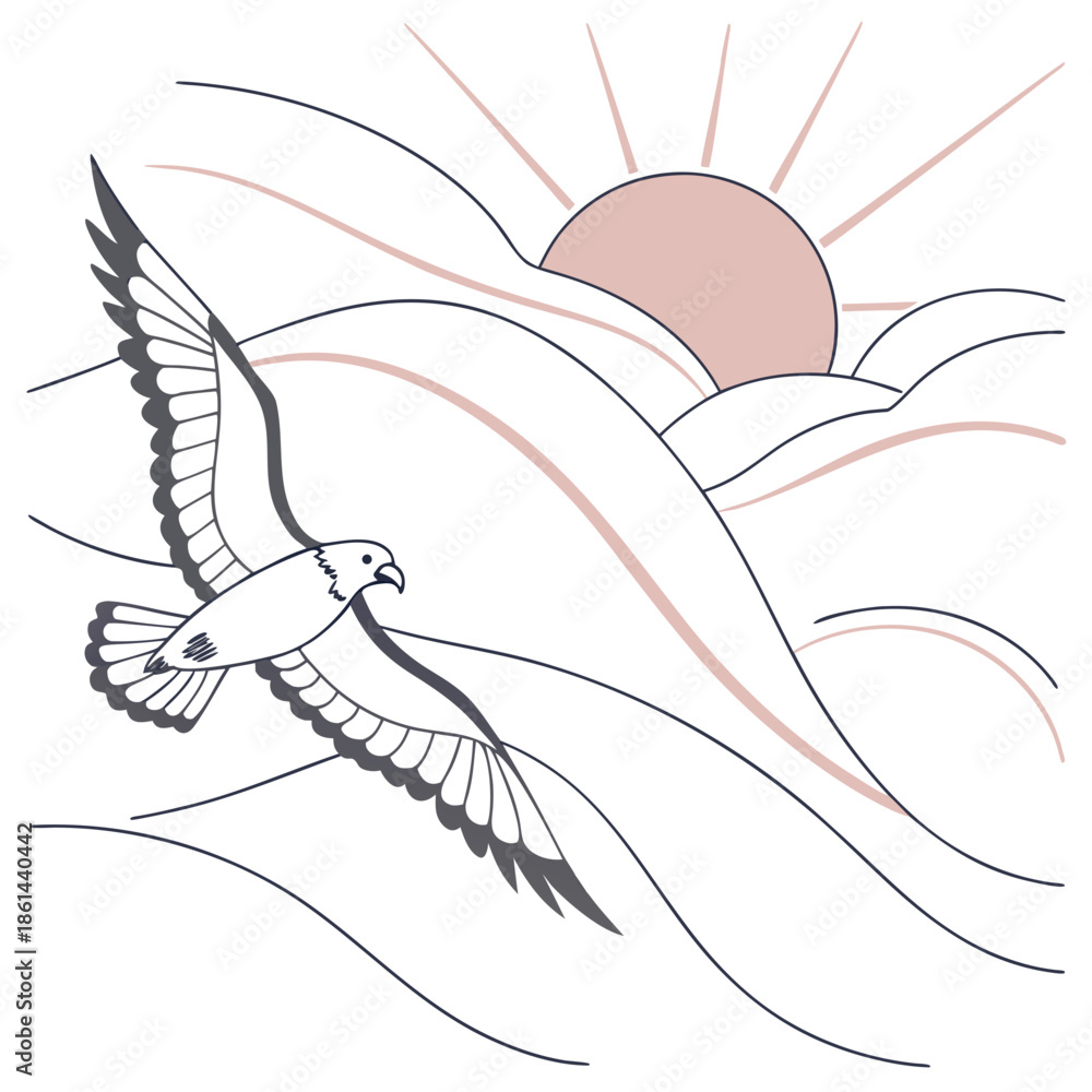 Fototapeta premium Abstract Sunrise Symbol for Seasonal Renewal Concept