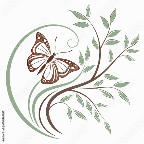 Minimal Nature Awakening Inspired Abstract Symbol