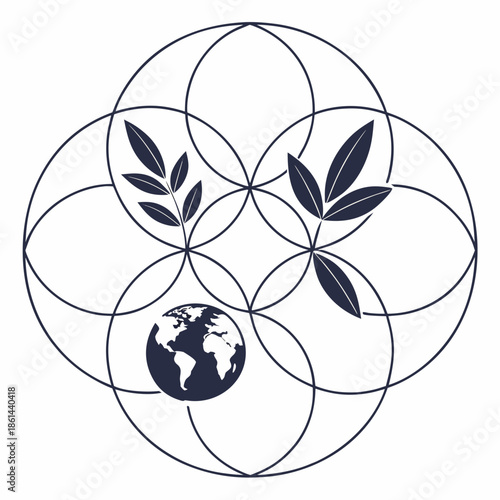 Planet Care Inspired Abstract Earth and Globe Vector