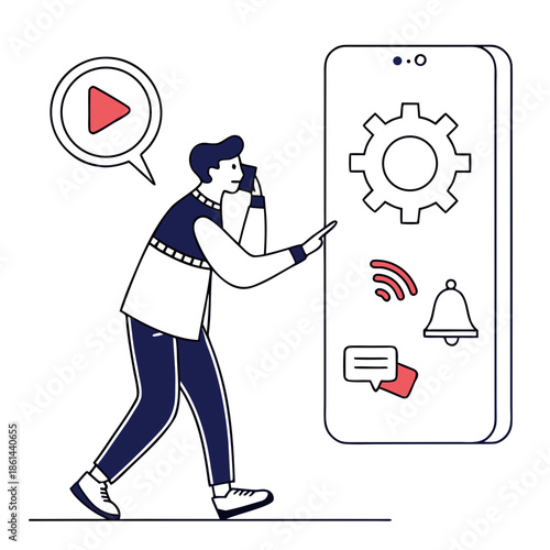 Modern Decorative Vector Graphics for App Onboarding Walkthroughs and Creative Mobile Interface Design