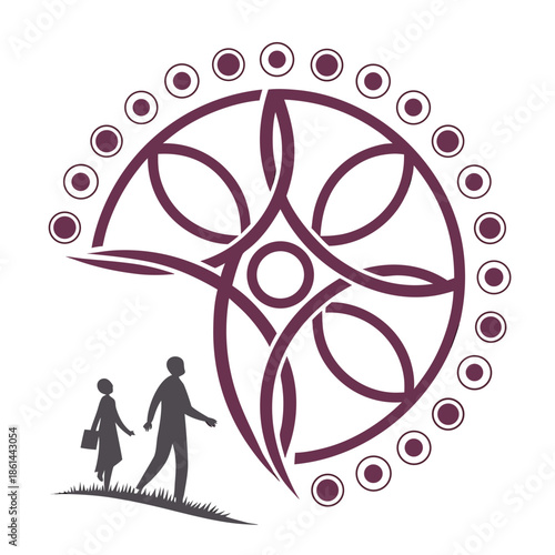 Minimalist Abstract Community and Connection Logo Symbol