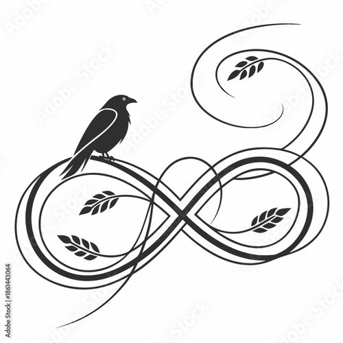 Minimal Abstract Infinity Symbol representing Endless Growth