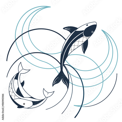 Abstract Flow and Momentum Logo Symbol Vector Graphic