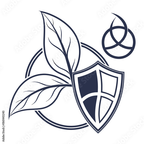 Minimalist Eco Protection Abstract Leaf Icon