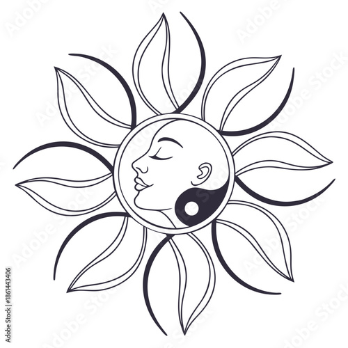 Minimal Spring Sun Energy Abstract Light Symbol