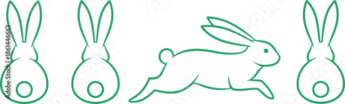 Easter day celebration with happy easter bunnies and eggs