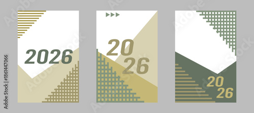2026 Background set happy new year. Modern design. Background for posters, cards, banners. Vector illustration.