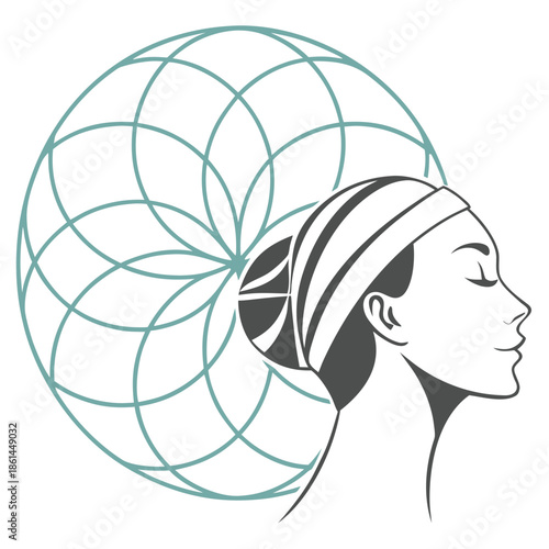 Minimal Abstract Breathing Icon for Mindfulness and Wellness