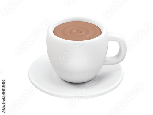 Coffee cup icon 3d render illustration 