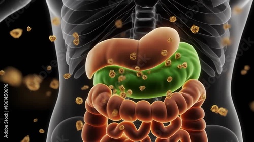 Microscopic View of Bile Flow Through Hepatic Canaliculi in 3D