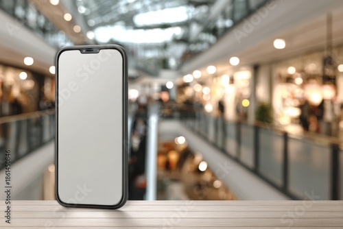 Wallpaper Mural Mobile phone case displayed in a busy shopping mall featuring a smartphone in a modern setting surrounded by shoppers and stores on a bright day Torontodigital.ca