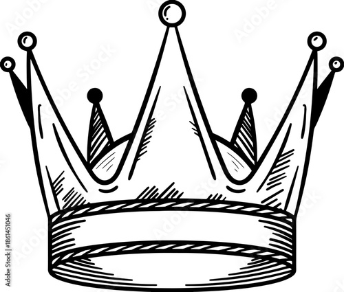 Hand-drawn crown illustration a royal symbol of power and monarchy perfect for design projects and conceptual use