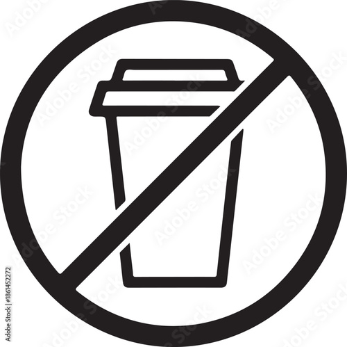 No littering or trash symbol with prohibition sign