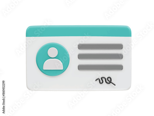 Driving license icon 3d render illustration 