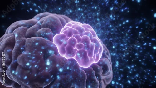 3D Animation of Human Pineal Gland Rotating with Cosmic Particles