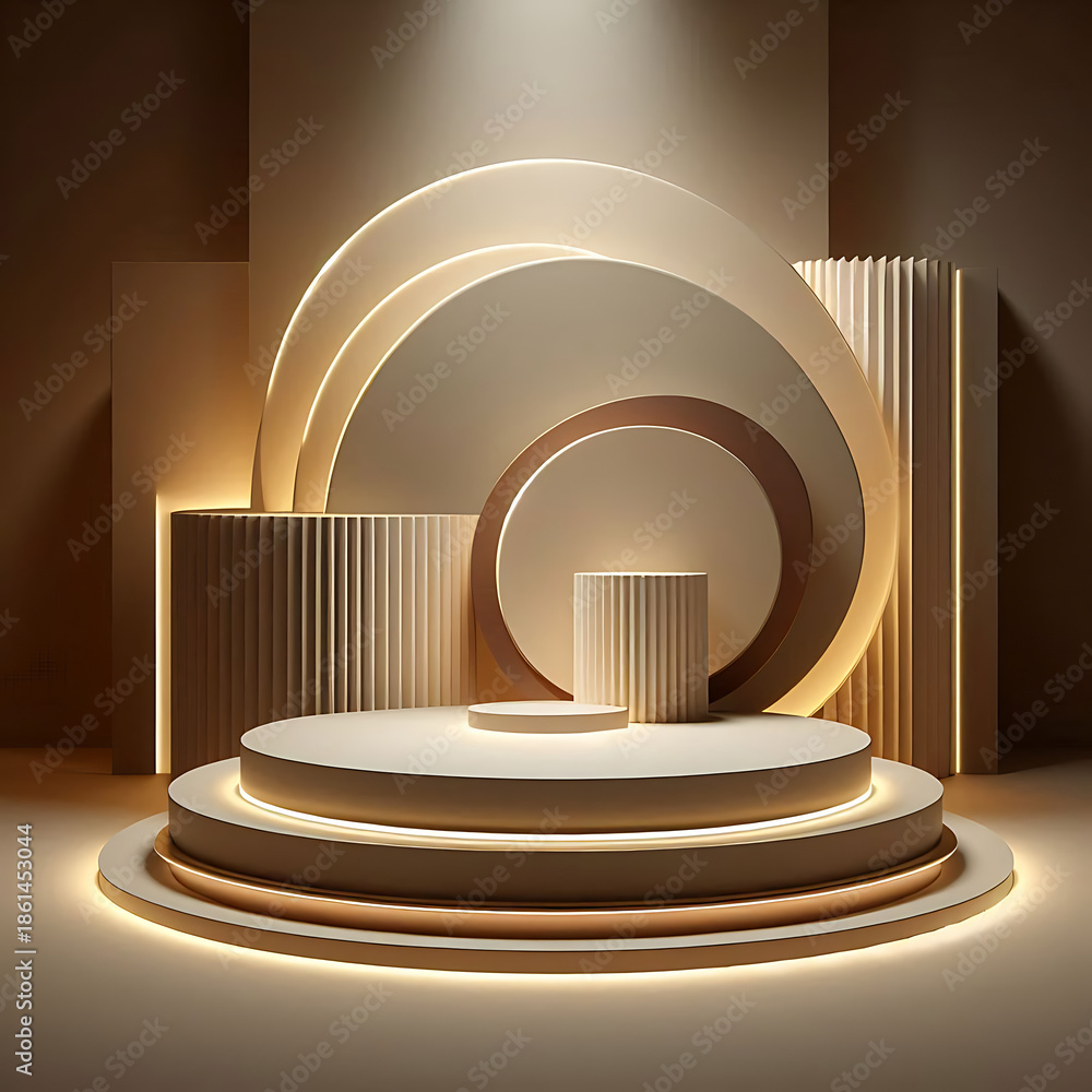 Obraz premium Empty 3D Podium on Stage and Room