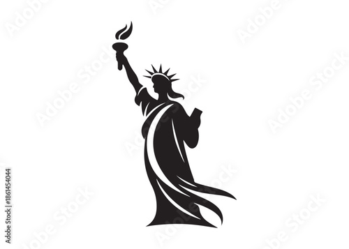 liberty logo silhouette vector, statue of liberty logo silhouette vector illustration, landmark liberty logo silhouette, Architecture statue of liberty logo silhouette on a white background