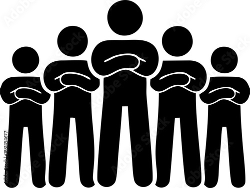 Group of Standing People Silhouette Icon
