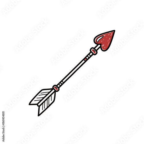 Heart shaped arrow icon for love and dating concepts, minimalist vector symbol