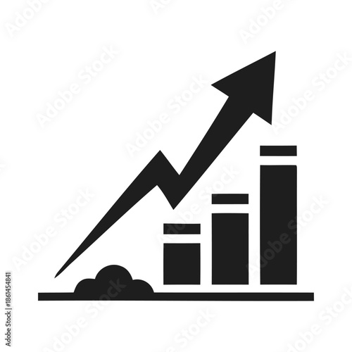 A simple, modern icon illustrating upward business trend and financial progress.
