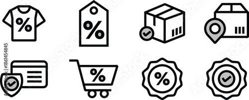 Icon Pack Editable E-commerce, shopify, ebusiness, business for Website Design, Apps, UI UX and Digital Asset