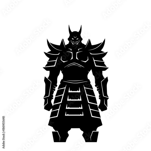 Samurai warrior in traditional japanese armor