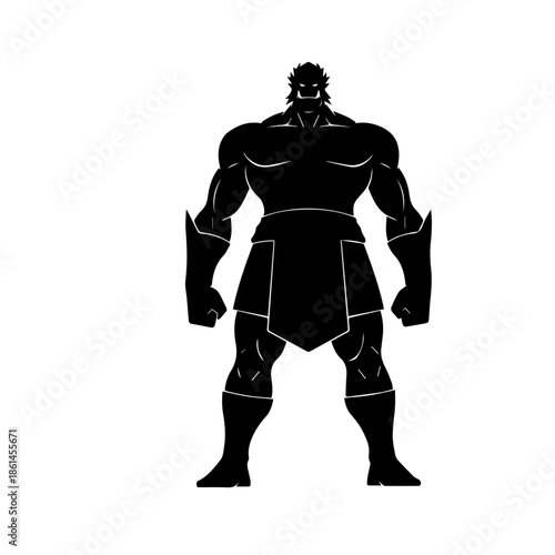 Muscular male superhero silhouette