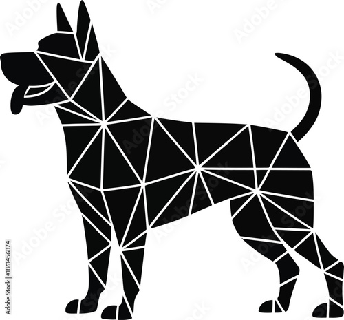 Geometric Polygonal Dog Silhouette Graphic Design