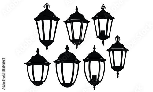 Collection of vintage lantern silhouettes