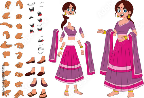 Pink Lehenga Character