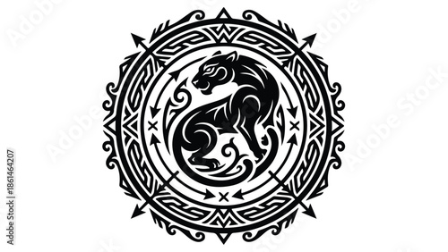 Black Panther Tribal Tattoo Design.