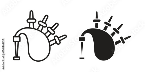 Bagpipes icons for templates, web design and infographics