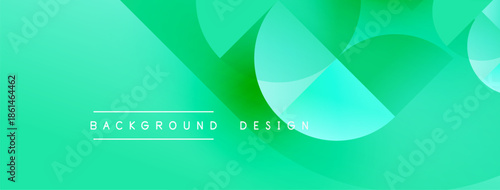 Abstract gradient background. Overlapping shapes create dynamic visual effect. Modern design elements, vibrant turquoise hues dominate composition.