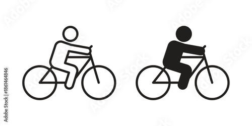 Bicycle rider icons for templates, web design and infographics