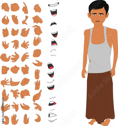 Traditional South Asian Male Character Bundle for Animation and Rigging