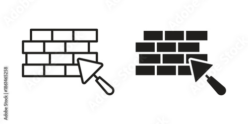 Brickwork icons for templates, web design and infographics