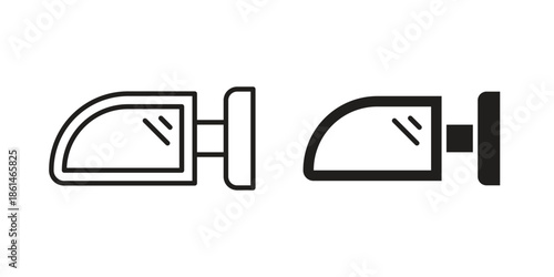 Car wing mirror icons for templates, web design and infographics