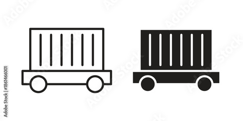 Cargo wagon icons for templates, web design and infographics